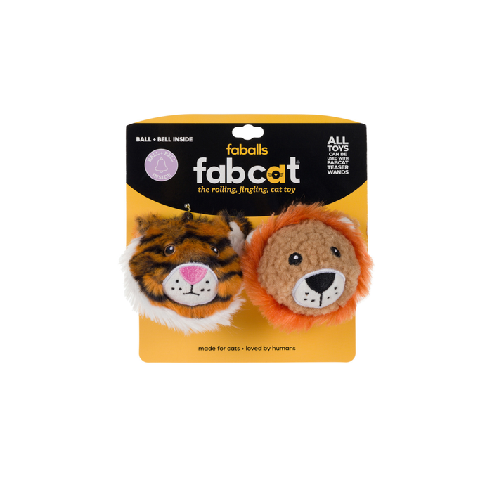 fabdog® Faball Lion/Tiger 2-Pack Cat Toy Cat Toys