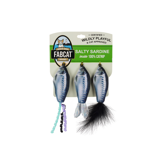 fabdog Salty Sardines 3-Pack Cat Toy
