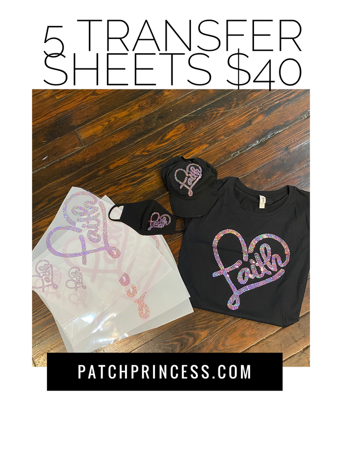 Faith Heart BLING TRANSFERS