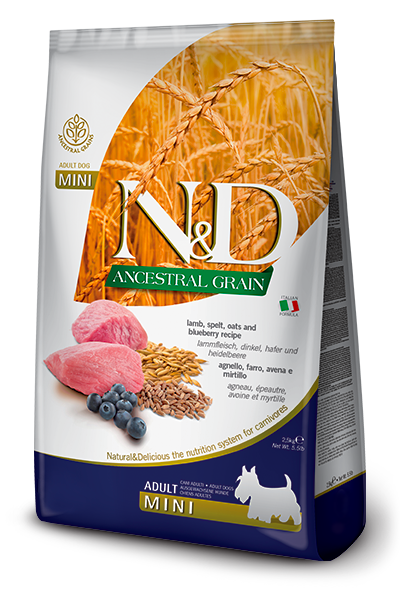 Farmina N&D Ancestral Grain Canine Lamb & Blueberry Adult Mini Food
