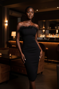 Feather Dress Black