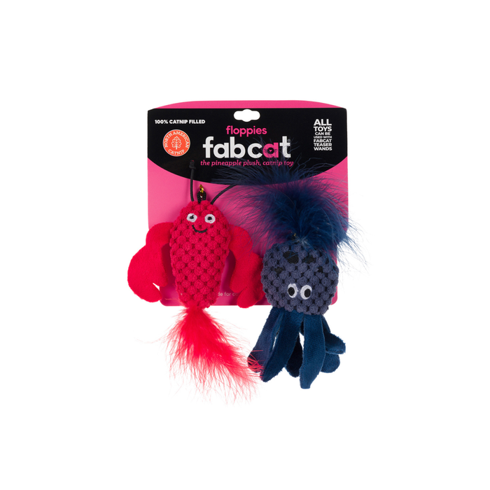 fabdog® Floppy Lobster/Octopus 2-Pack Cat Toy Cat Toys