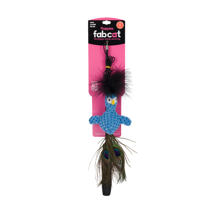 fabdog® Floppy Peacock Teaser Cat Toys