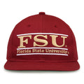 Florida State Retro Bar snapback hat in cardinal red, front view