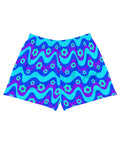 Flower Power Blue Recycled Shorts, Athletic Shorts, - One Stop Rave