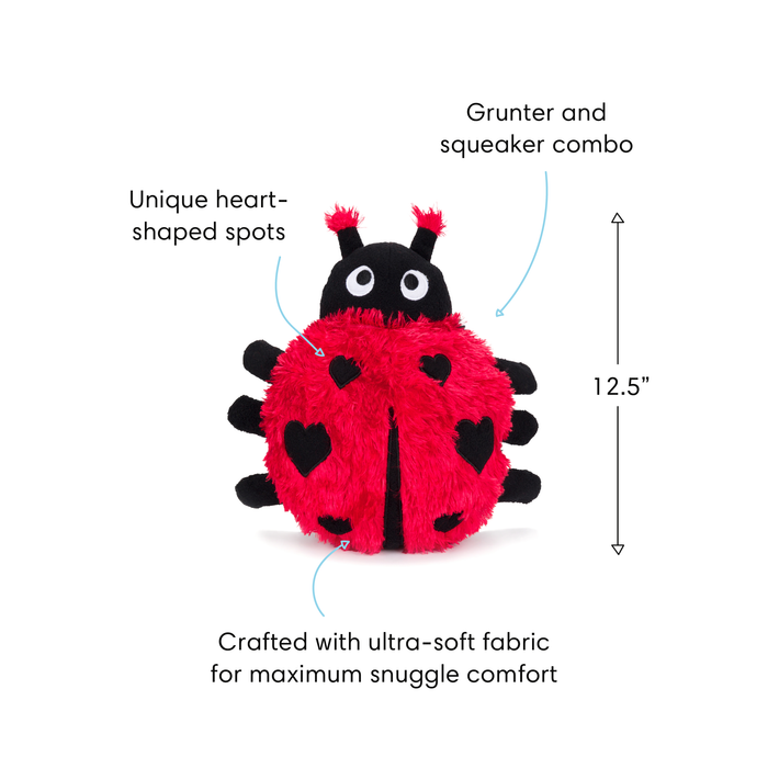 fabdog® Fluffy Ladybug Dog Toys