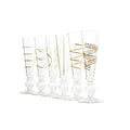 Footed Razzle Dazzle Champagne Flutes with Gold Accents, Set of 6 - Lacasademartha