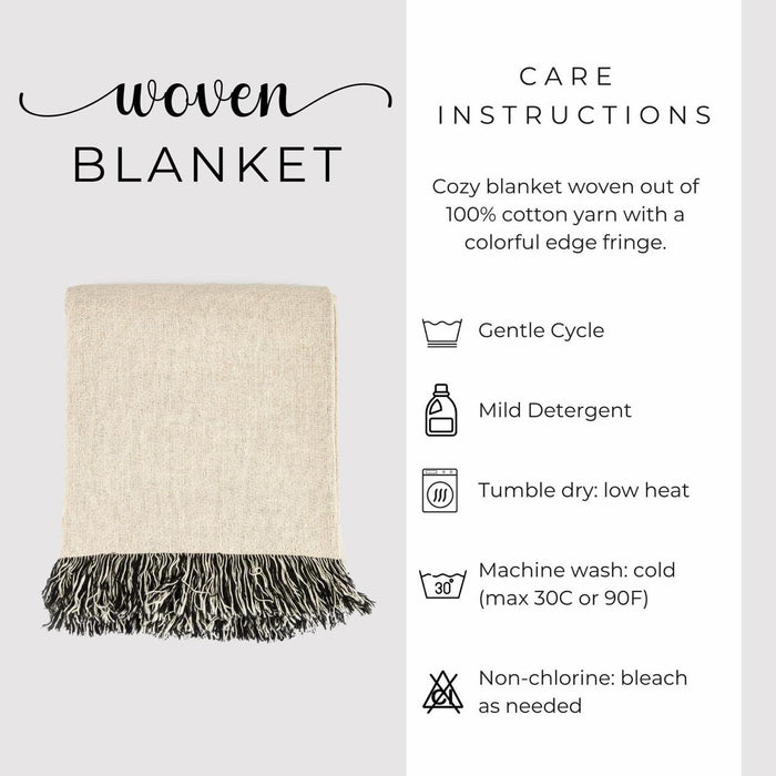 Fox and Vibrant Feathers Woven Blanket