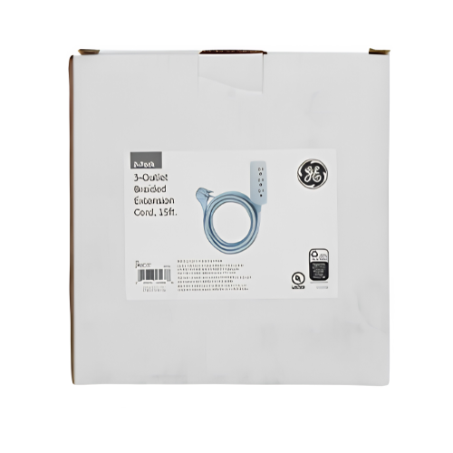 GE 2PK 15' 3 OUTLET BRAIDED EXTENSION
