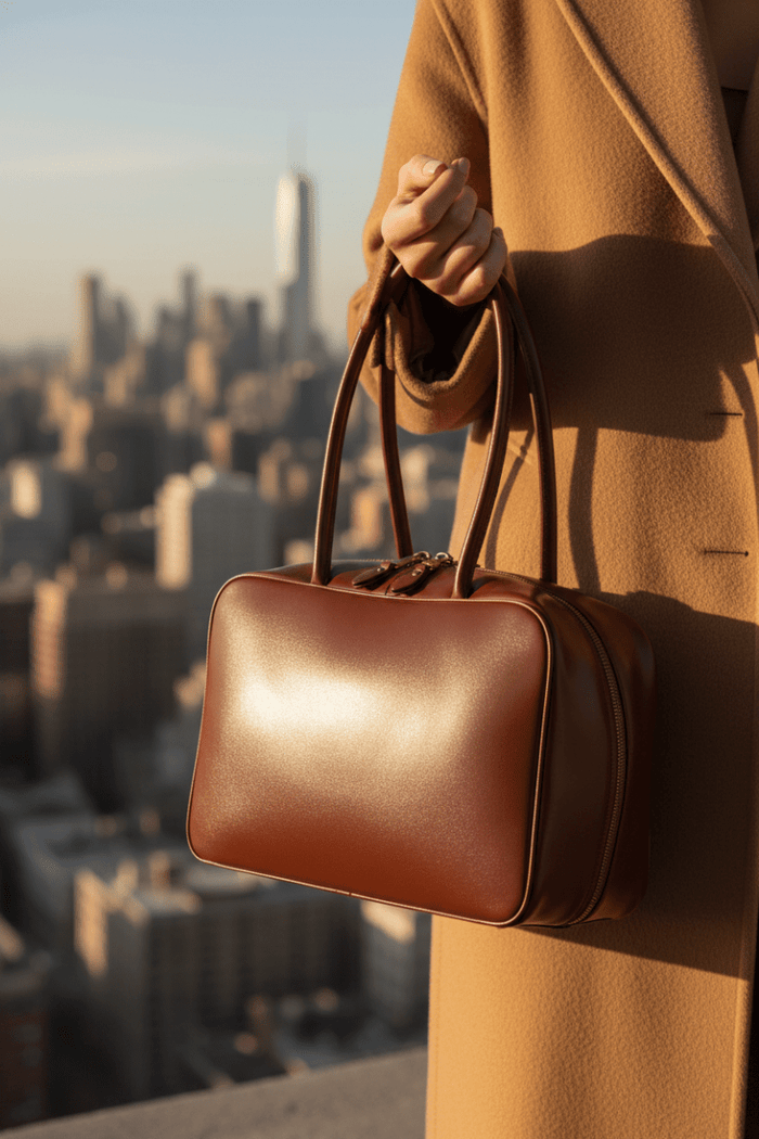 Genuine Cowhide Leather Tote Satchel | Large Capacity Work Bag - The PM Edit