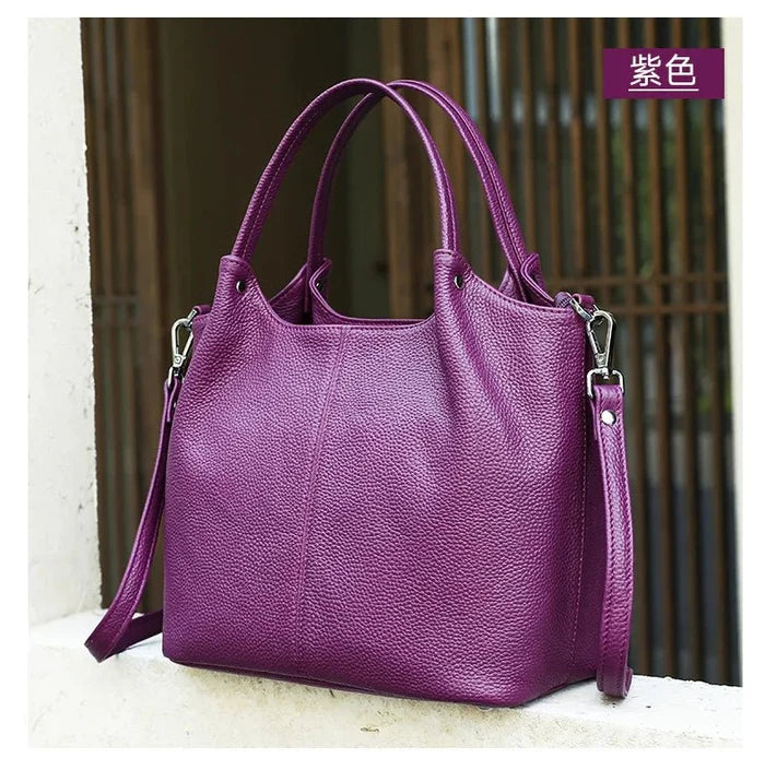 Genuine Leather Soft Cow Tote Bag | Spacious Crossbody & Shoulder Bag - The PM Edit