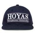 Georgetown Retro Bar snapback hat in navy, front view