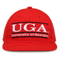 Georgia Retro Bar snapback hat in red, front view