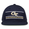 Georgia Tech Retro Bar snapback hat in navy, front view