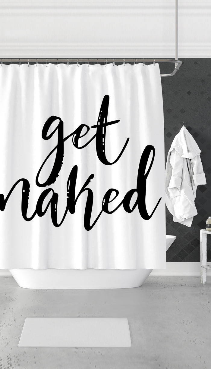 Get Naked Funny & Clever Dorm Shower Curtain Gift | Sarcastic ME