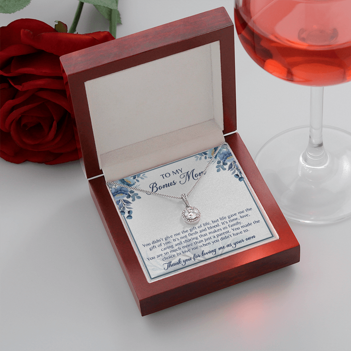 Gift for Bonus Mom Necklace from Son, Daughter Jewelry Box Pendant Birthday Mother's Day Christmas