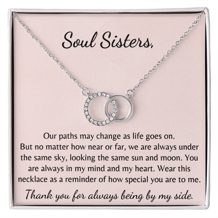 Gift for Soul Sisters - Bestie - Friends Necklace Matching Set Teen Girls Birthday Christmas Gifts