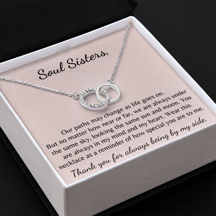 Gift for Soul Sisters - Bestie - Friends Necklace Matching Set Teen Girls Birthday Christmas Gifts