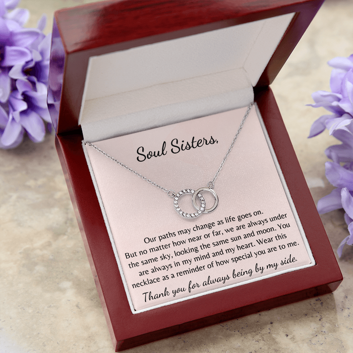 Gift for Soul Sisters - Bestie - Friends Necklace Matching Set Teen Girls Birthday Christmas Gifts