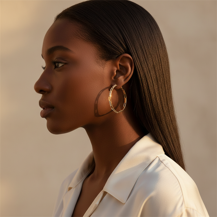 Gold Double Track Hoop 2