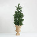 Hand-Woven Rattan Scalloped Urn