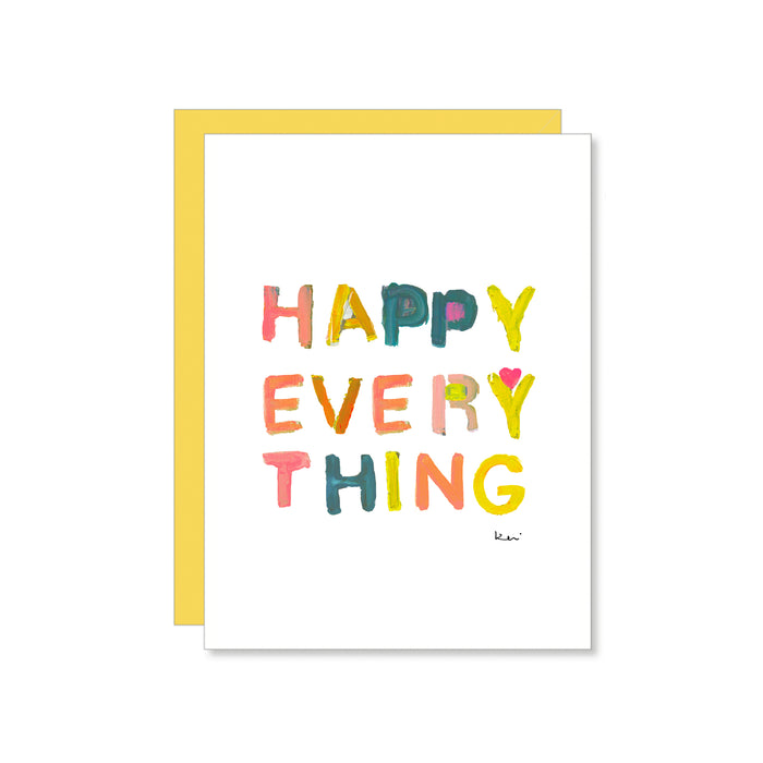 Happy everything colorful multi text greeting card