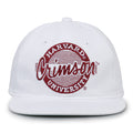 Harvard Retro Circle snapback hat in white, front view