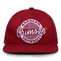 Harvard Retro Circle snapback hat in red, front view