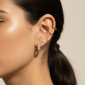 Crystal Bezel Hoop Earrings | 18K Gold Plated | Waterproof & Tarnish - Free - The PM Edit