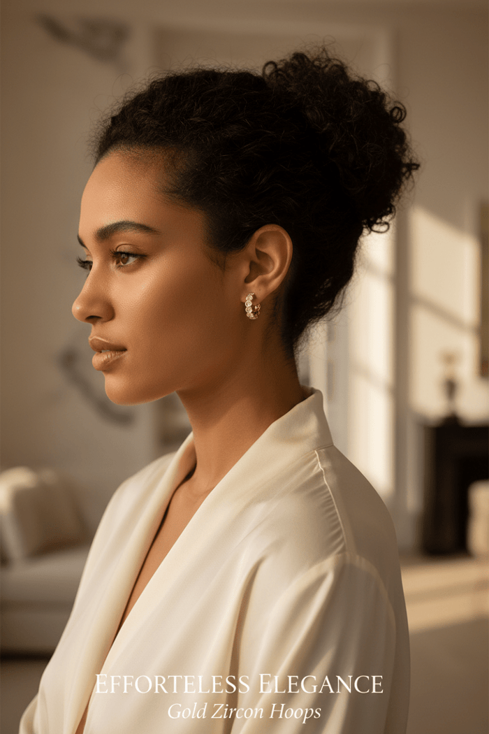 Crystal Bezel Hoop Earrings | 18K Gold Plated | Waterproof & Tarnish - Free - The PM Edit