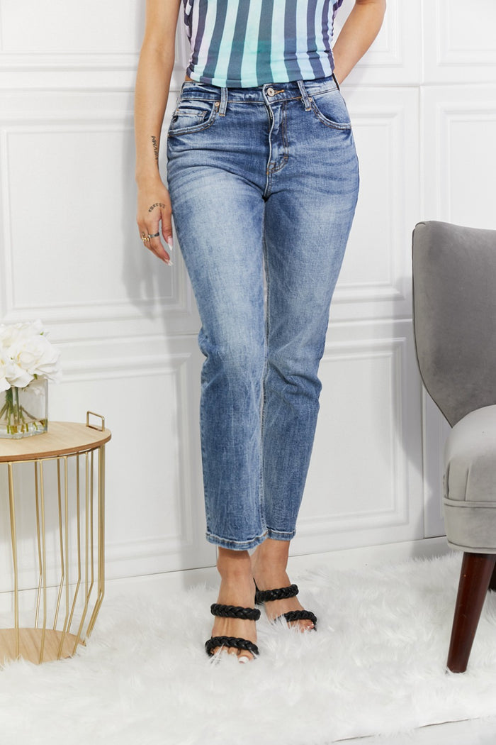 High Rise Slim Straight Jeans