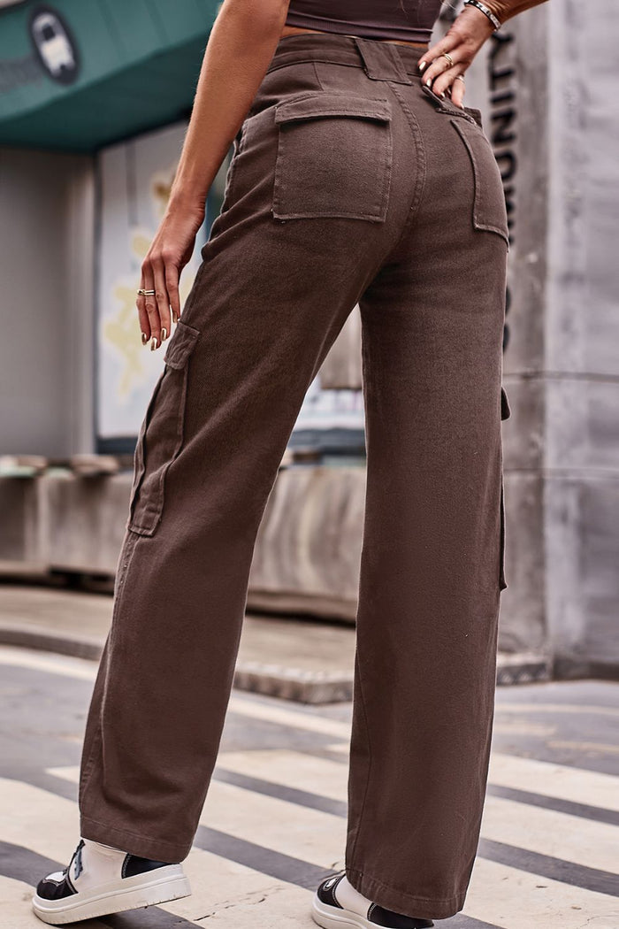 High Waist Loose Fit Cargo Pants