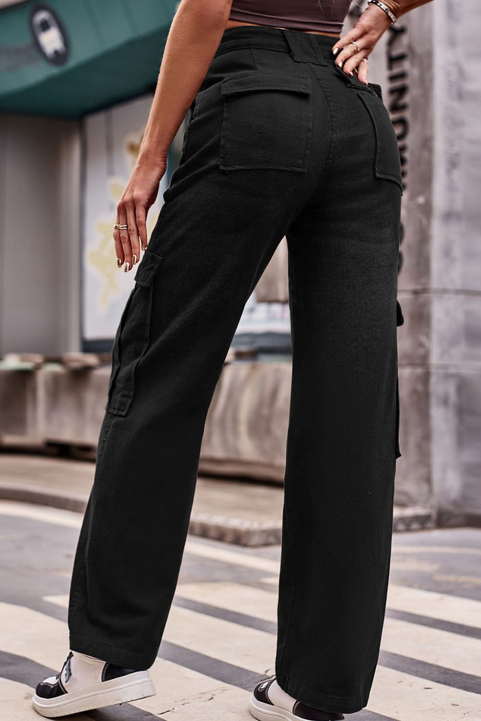 High Waist Loose Fit Cargo Pants