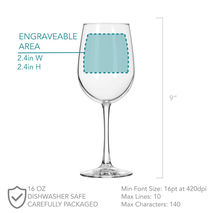 His and Hers Wine Glass Gift Set in Wooden Box, Design: HH5