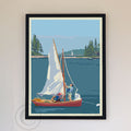Hoist The Sail Art Print 18" x 24" Framed Wall Poster By Alan Claude - Maine
