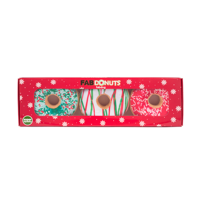 fabdog® Holiday 3pk Donuts Dog Toys