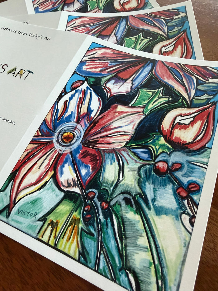 Holiday Arrangement - Greeting cards (set of 10) - Vichy's Art