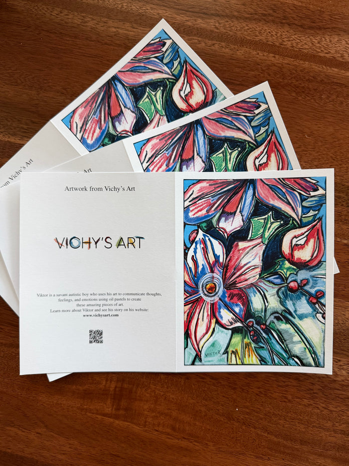 Holiday Arrangement - Greeting cards (set of 10) - Vichy's Art