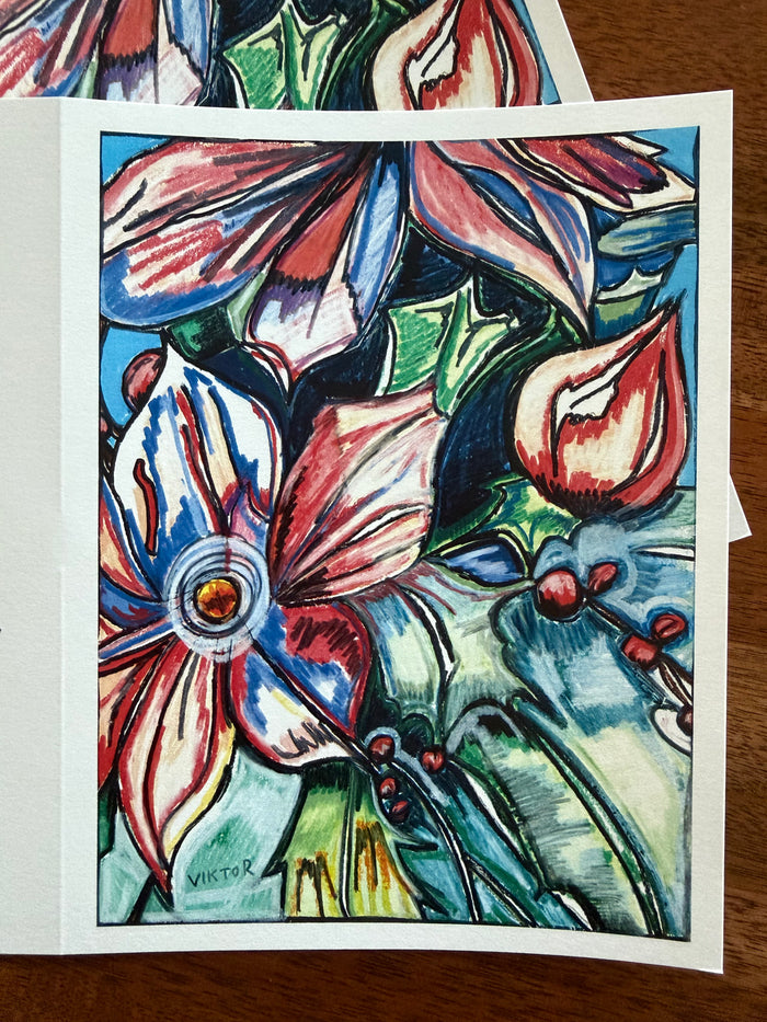 Holiday Arrangement - Greeting cards (set of 10) - Vichy's Art