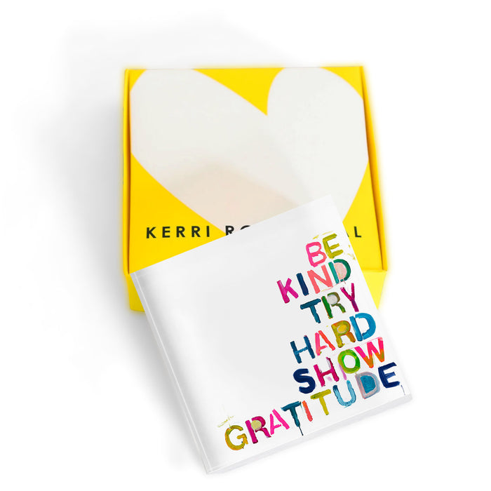 Colorful House Rules Block of Love by Kerri Rosenthal. Blocks of Love are signed, mini editions of Kerri Rosenthal's word artwork mounted on 3/4" plexiglass acrylic block