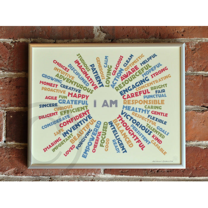 I AM YOUTH MINDFULNESS - Retro Art Print 8" x 10" Framed