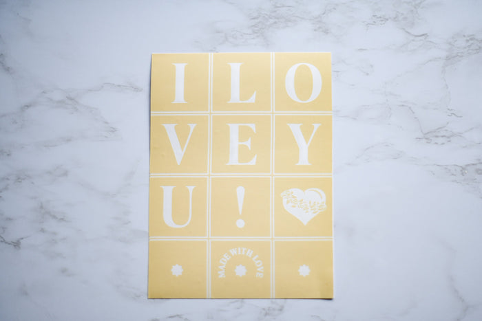 'I Love You' Stencils