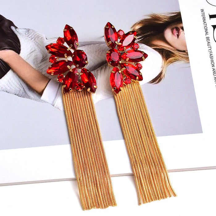 Irregular Crystal Dangle Earrings — Colorful Statement Drop