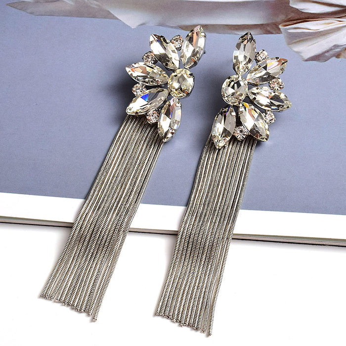 Irregular Crystal Dangle Earrings — Colorful Statement Drop