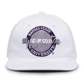 Kansas State Retro Circle snapback hat in white, front view