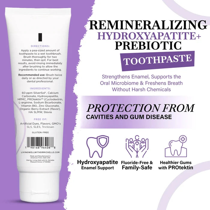 Kids Remineralizing Toothpaste Mixed Berry infographic