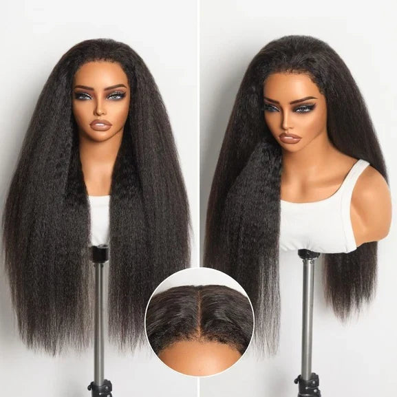 Kinky Straight Glueless Lace Wig | 5x5 HD Lace | 250% Density | 100% Human Hair