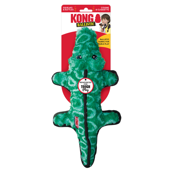 KONG Ballistic Alligator Dog Toy