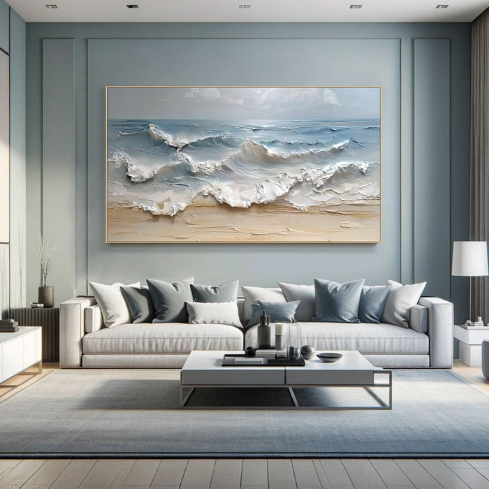 Large Textured Seascape Painting for Living Room Wall Art #OS 001