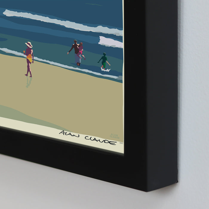Lifeguard At The Nubble Art Print 8" x 10" Framed Wall Poster - Maine